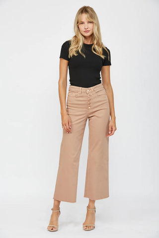 high rise wide leg crop jeans